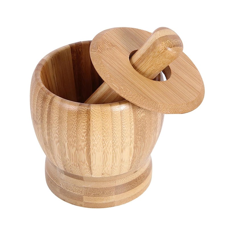 Large Mortar And Pestle Set With Lid For Grinding Garlic Spices Nuts Kitchen Tool - Image 1